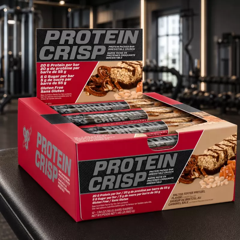 BSN PROTEIN CRISP SALTED TOFFEE PRETZEL 55G
