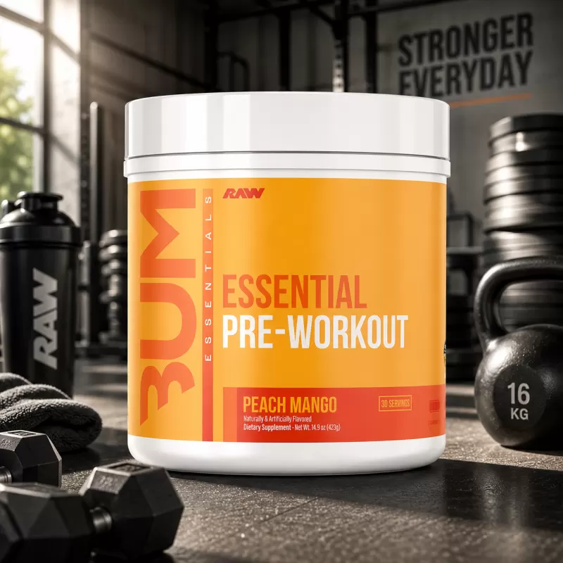CBUM X RAW ESSENTIAL PRE-WORKOUT PEACH MANGO 30 SERVIDAS