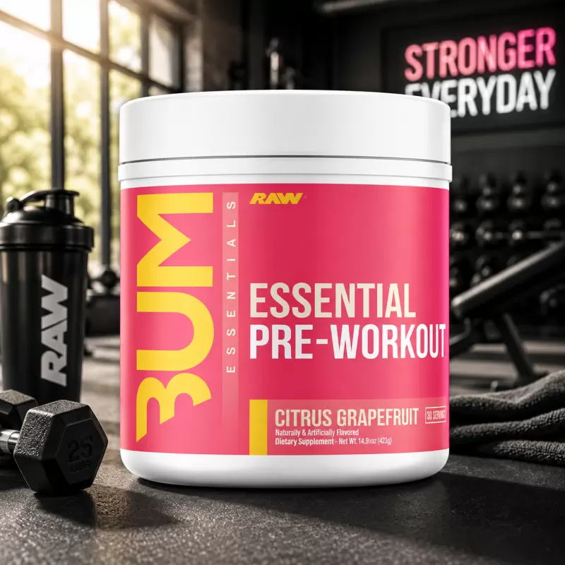 CBUM X RAW ESSENTIALS PRE-WORK CITRUS GRAPEFRUIT 30 SERVIDAS