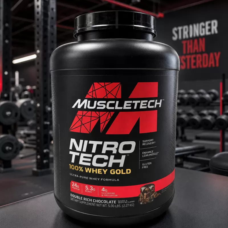MUSCLETECH NITROTECH 100 WHEY DOUBLE RICH CHOCOLATE 5 LB / 69 SERVIDAS