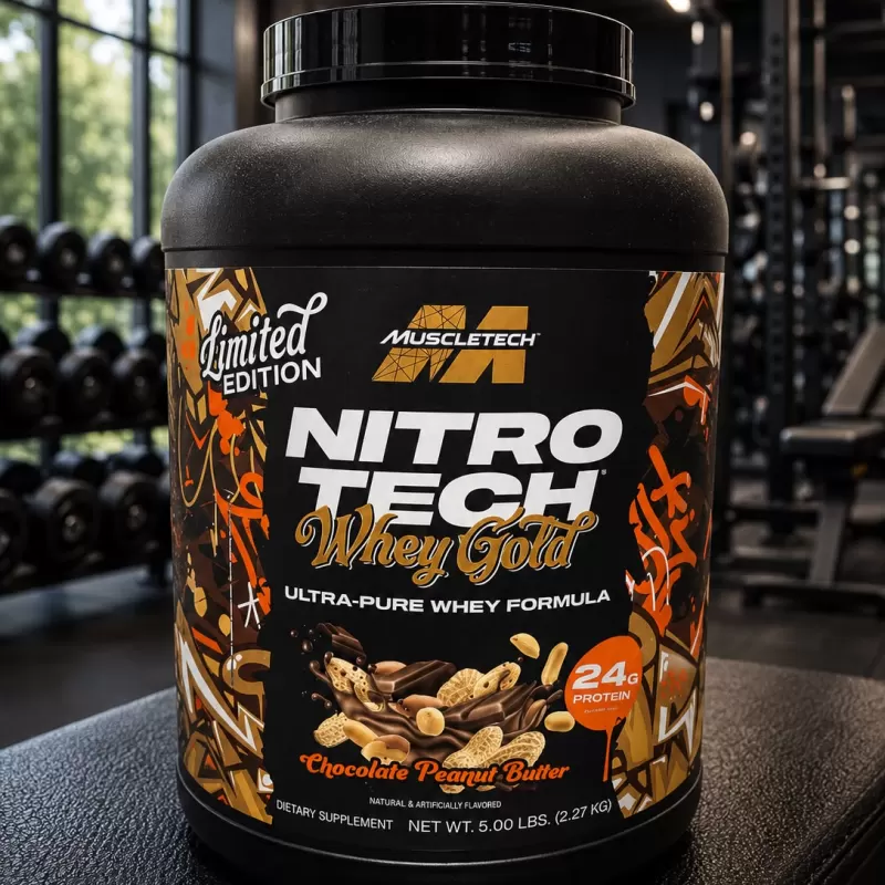 MUSCLETECH NITROTECH WHEY GOLD CHOCOLATE PEANUT BUTTER 5 LB