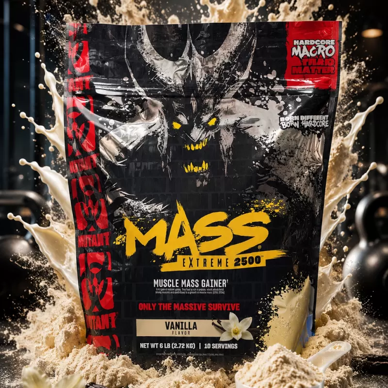 MUTANT MASS EXTREME 2500 VANILLA ICE CREAM FLAVOR 6 LB (2.72 KG)