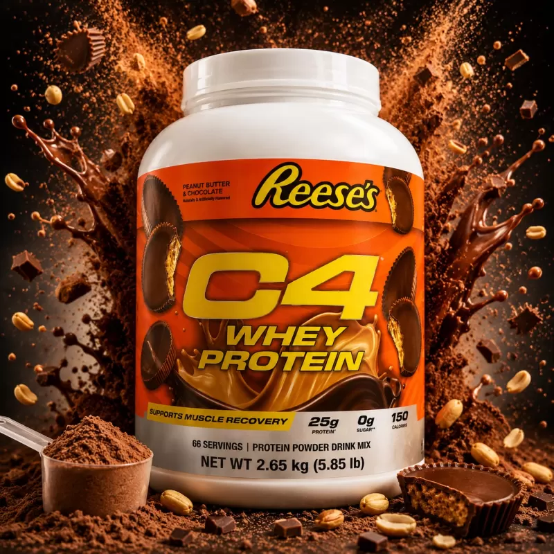 C4 WHEY PROTEIN REESE PEANUT BUTTER AND CHOCOLATE 5.85 LB/66 SERVIDAS