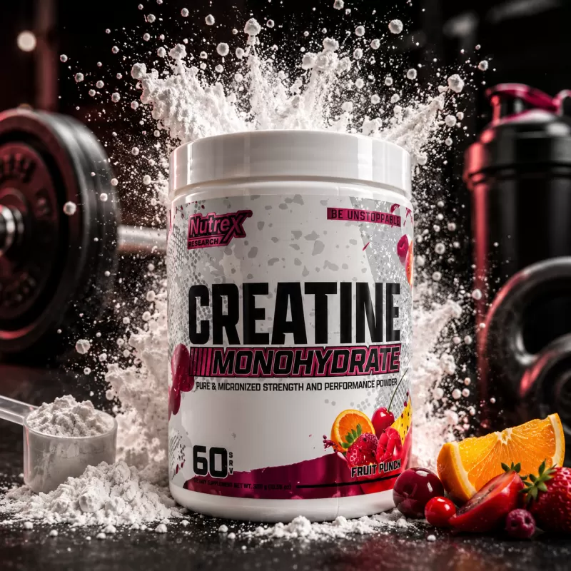 NUTREX CREATINA MONOHIDRATADA FRUIT PUNCH 300G 60 SERVIDAS