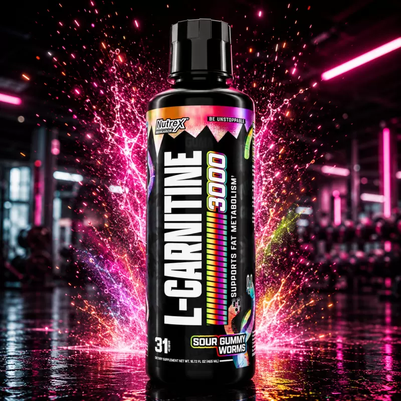 NUTREX LIQUID L-CARNITINE 3000 SOUR GUMMY WORMS 31 SERVIDAS