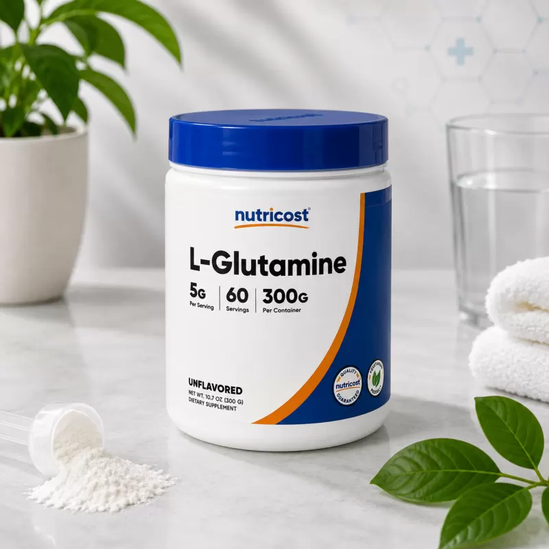 NUTRICOST L-GLUTAMINE UNFLAVOURED 300 SIN SABOR 60 SERVIDAS