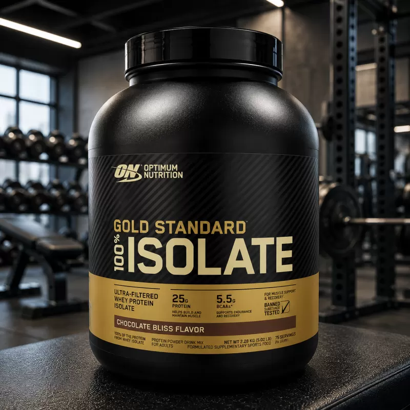 OPTIMUM NUTRITION GOLD STANDARD ISO PROTEIN CHOCOLATE 5LB / 76 SERVIDAS