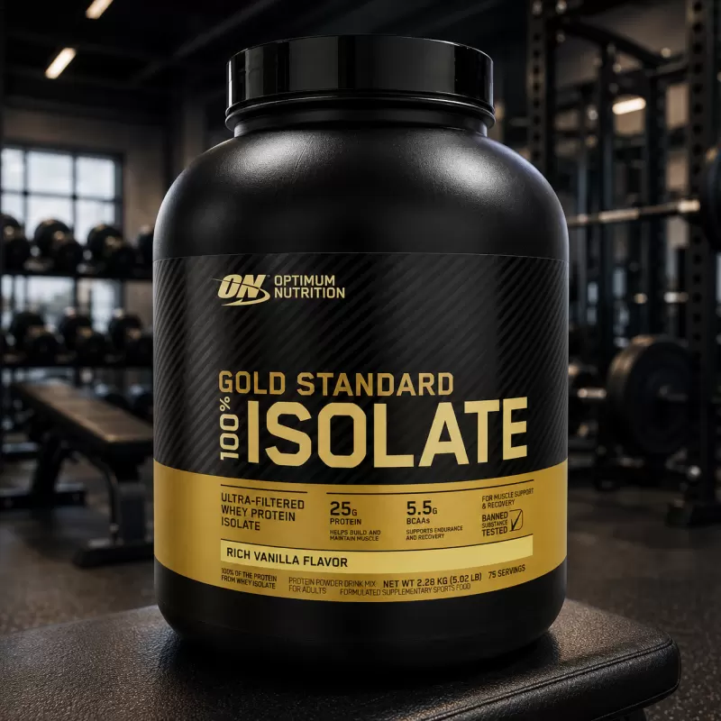 OPTIMUM NUTRITION GOLD STANDARD ISO PROTEIN VAINILLA 5LB / 76 SERVIDAS
