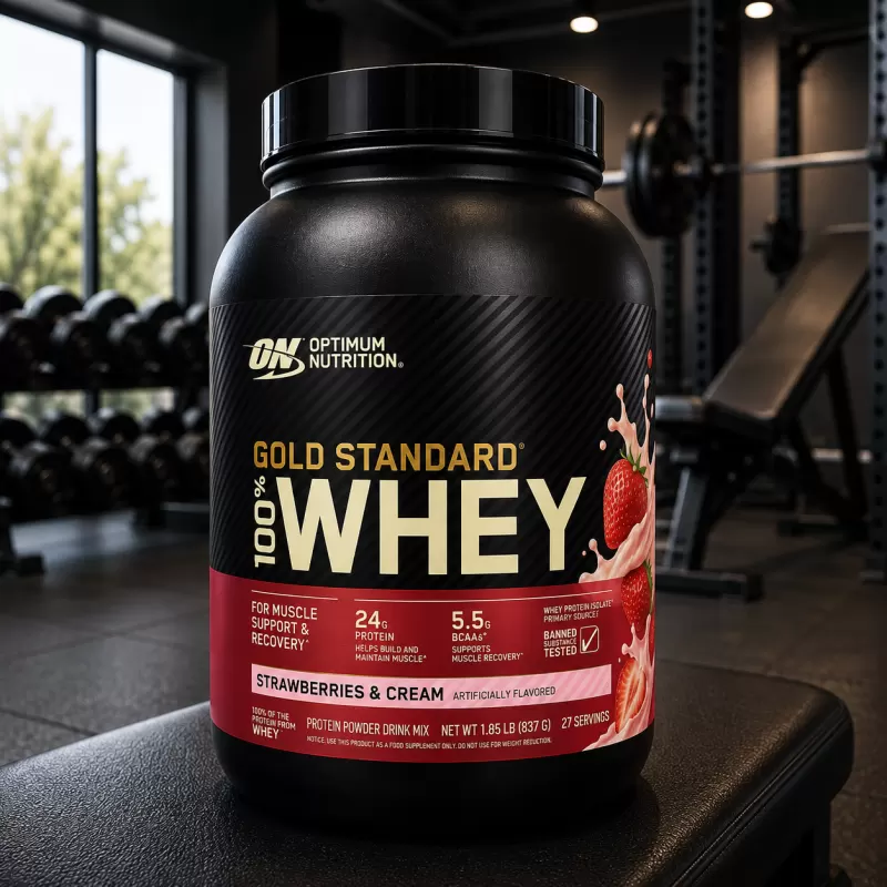 OPTIMUM NUTRITION GOLD STANDARD WHEY PROTEIN STRAWBERRY 2LB / 29 SERVIDAS