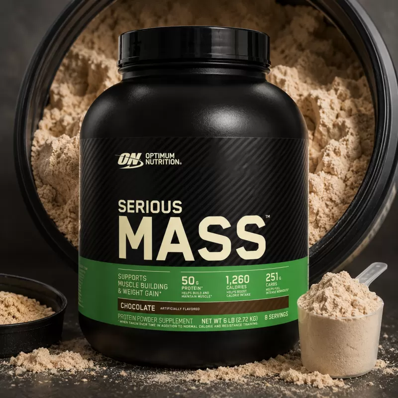 OPTIMUM NUTRITION SERIOUS MASS CHOCOLATE 6 LB/8 SERVIDAS
