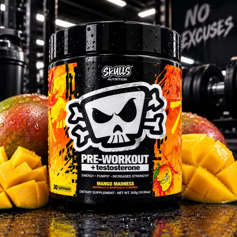 SKULL PRE WORKOUT + TESTROL MANGO MADNESS 30 SERVIDAS